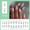 12 Sizes-24 Pcs Press On Nails C1364