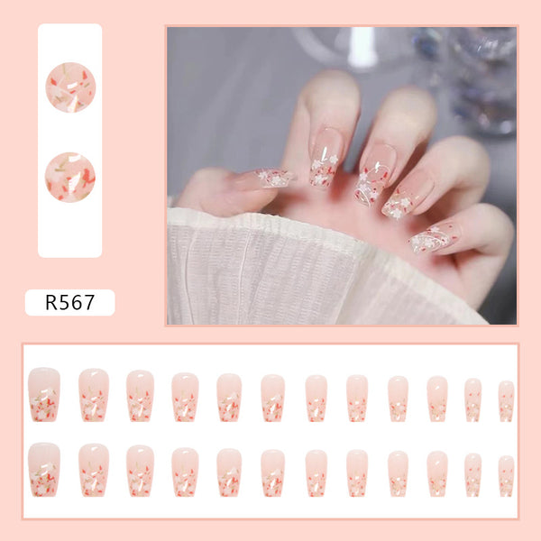 12 Sizes-24 Pcs Press On Nails R563