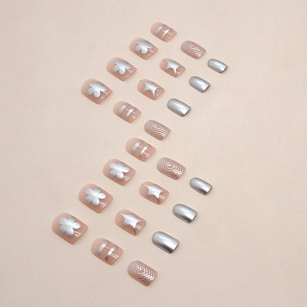 12 Sizes-24 Pcs Press On Nails R814