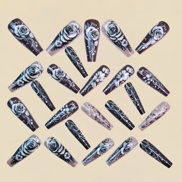 12 Sizes-24 Pcs Press On Nails Y1711