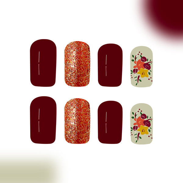 12 Sizes-24 Pcs Press On Nails C642