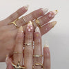 12 Sizes-24 Pcs Press On Nails BZ1417
