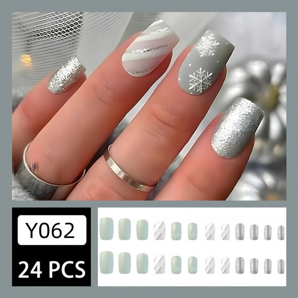 12 Sizes-24 Pcs Press On Nails Y062