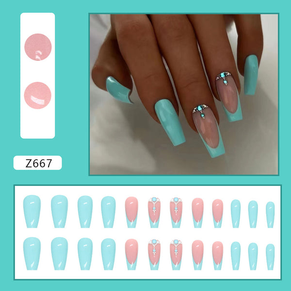 12 Sizes-24 Pcs Press On Nails Z667
