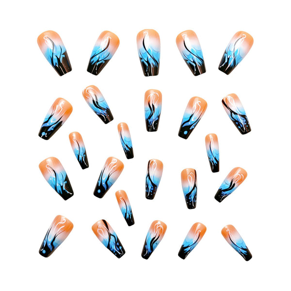 12 Sizes-24 Pcs Press On Nails Y524