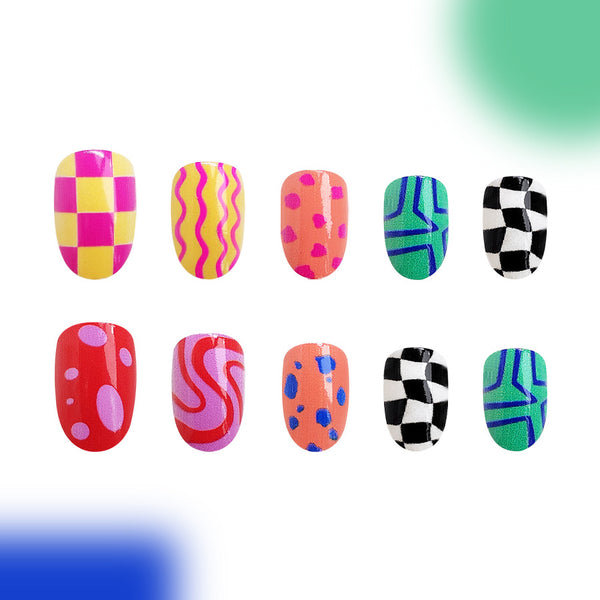 12 Sizes-24 Pcs Press On Nails C417
