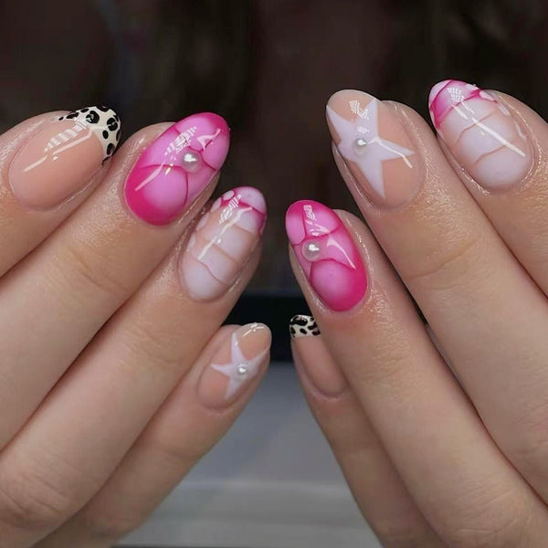 12 Sizes-24 Pcs Press On Nails C1356