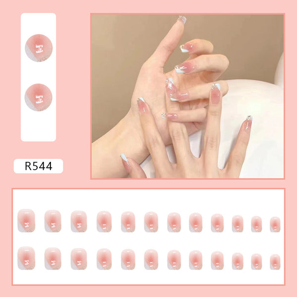 12 Sizes-24 Pcs Press On Nails R521
