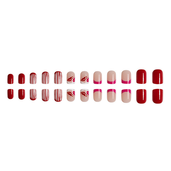 12 Sizes-24 Pcs Press On Nails C241