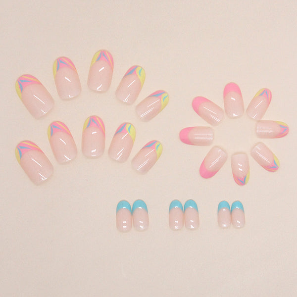 12 Sizes-24 Pcs Press On Nails W1117