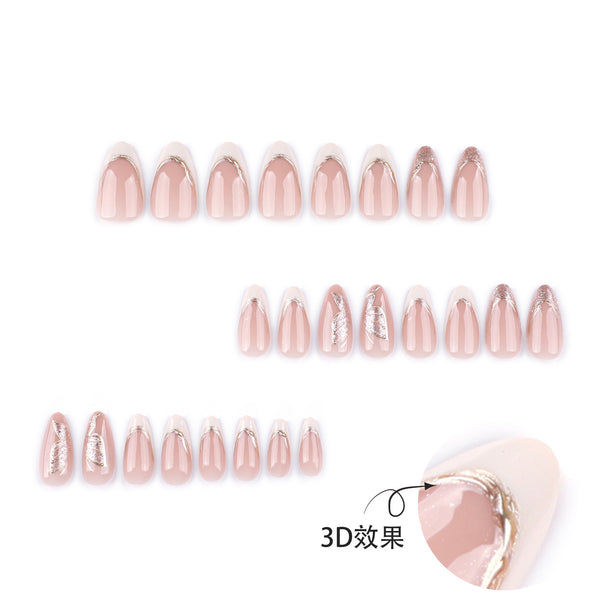 12 Sizes-24 Pcs Press On Nails JP4058