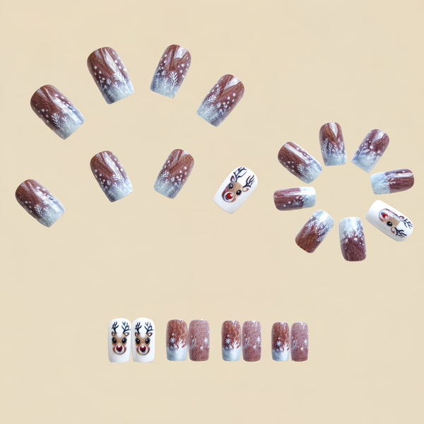 12 Sizes-24 Pcs Press On Nails Y1217