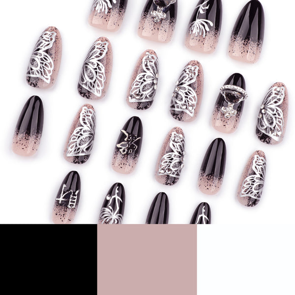 12 Sizes-24 Pcs Press On Nails JP3530