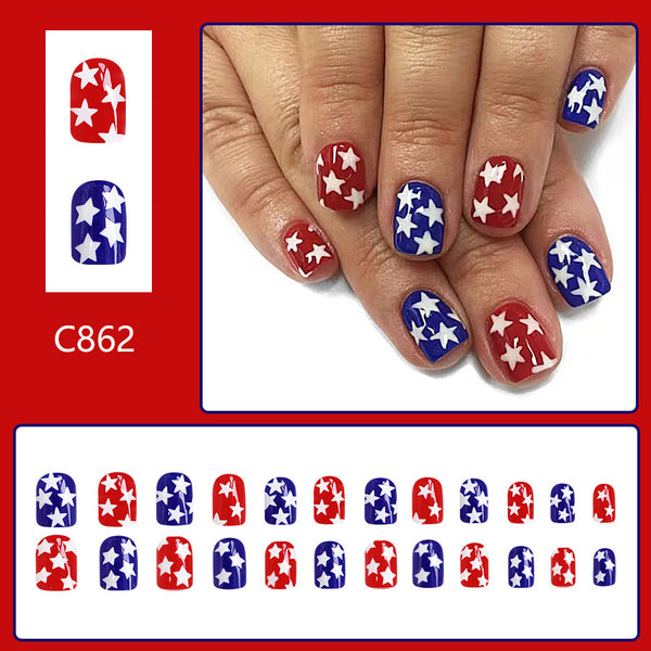 12 Sizes-24 Pcs Press On Nails C862