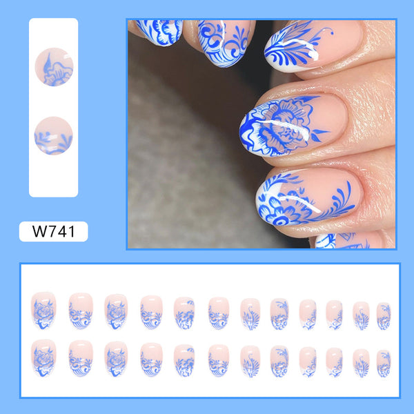 12 Sizes-24 Pcs Press On Nails W724