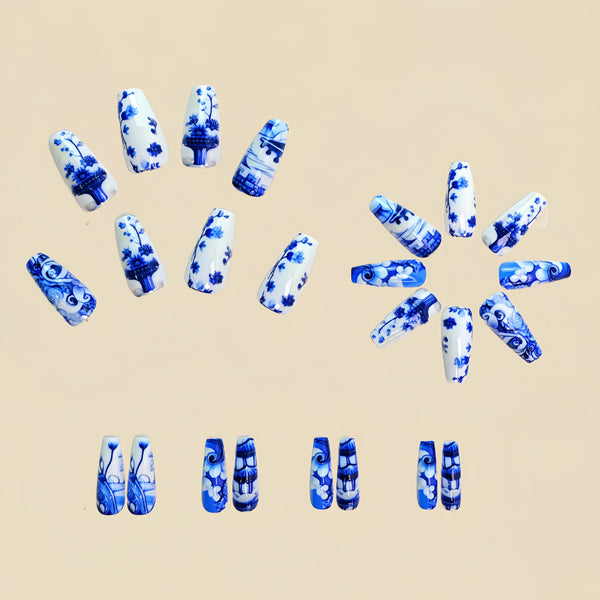 12 Sizes-24 Pcs Press On Nails Y415