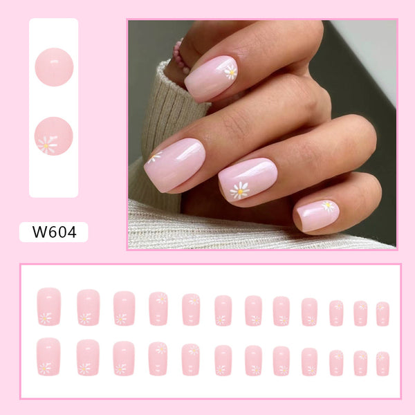 12 Sizes-24 Pcs Press On Nails W604