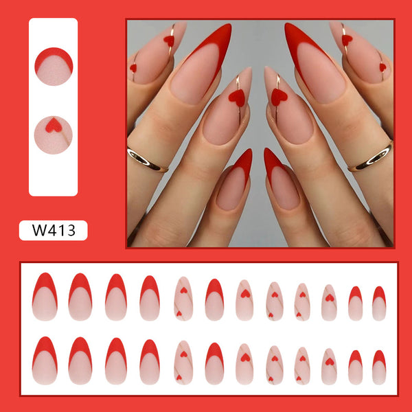 12 Sizes-24 Pcs Press On Nails W413