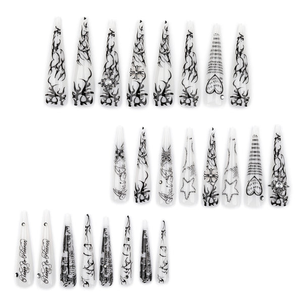 12 Sizes-24 Pcs Press On Nails JP4339