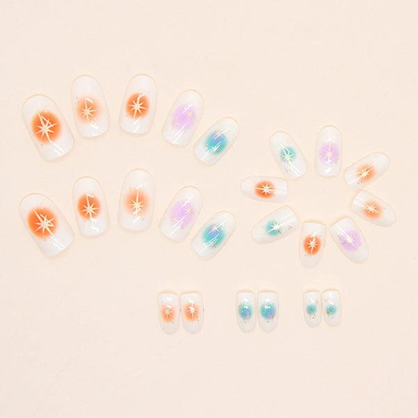 12 Sizes-24 Pcs Press On Nails W514