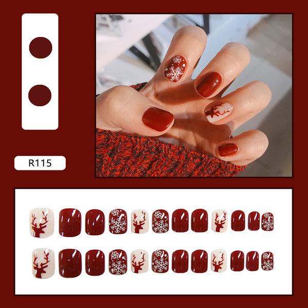12 Sizes-24 Pcs Press On Nails R081