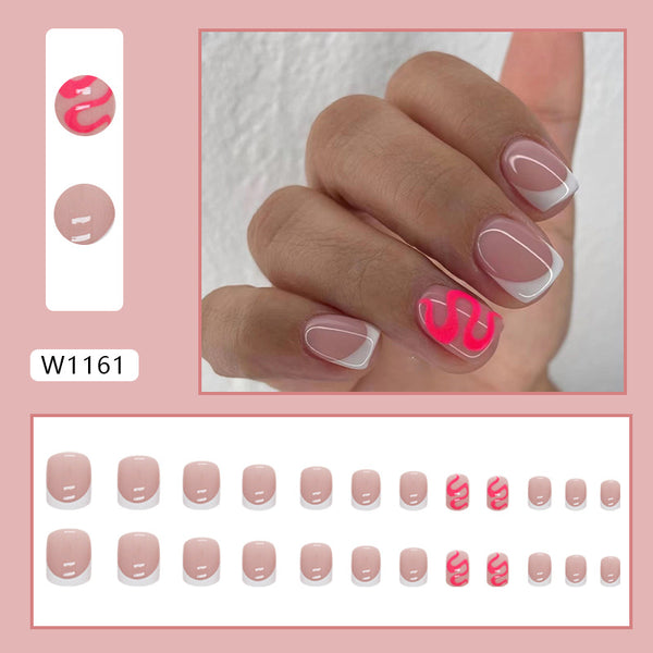 12 Sizes-24 Pcs Press On Nails W1161