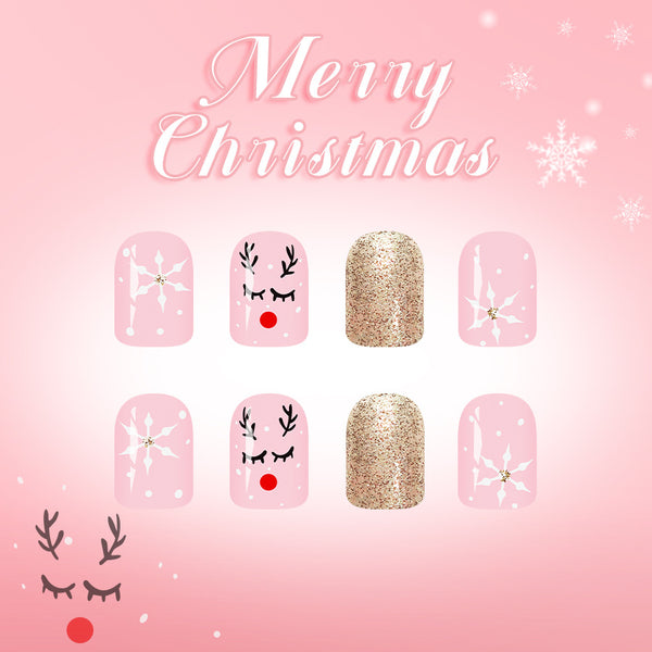 12 Sizes-24 Pcs Press On Nails C1298