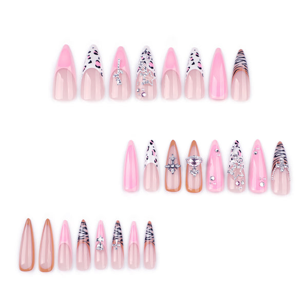 12 Sizes-24 Pcs Press On Nails JP3849