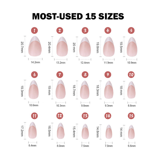 12 Sizes-24 Pcs Press On Nails FS003