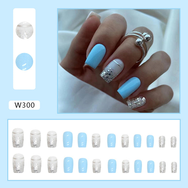 12 Sizes-24 Pcs Press On Nails W300