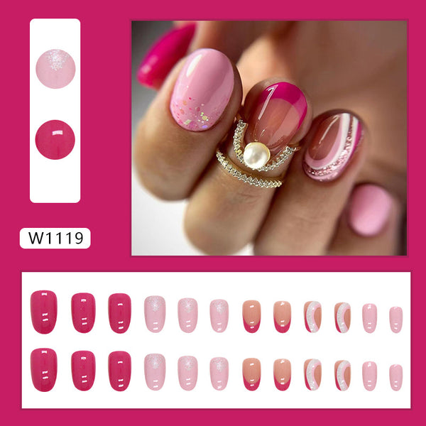 12 Sizes-24 Pcs Press On Nails W1119