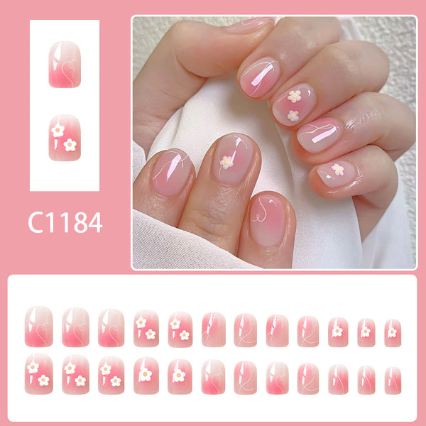 12 Sizes-24 Pcs Press On Nails C1184