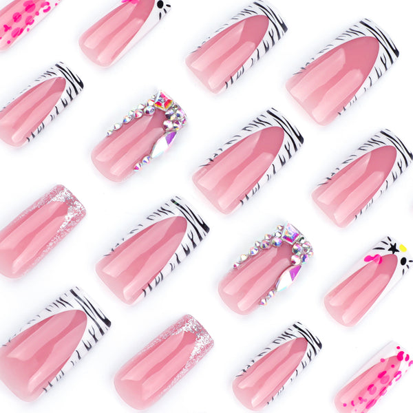12 Sizes-24 Pcs Press On Nails JP3672