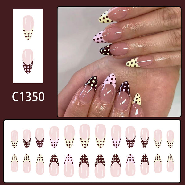 12 Sizes-24 Pcs Press On Nails C1350