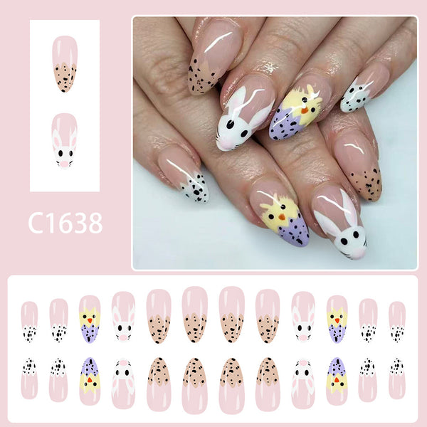12 Sizes-24 Pcs Press On Nails C1638