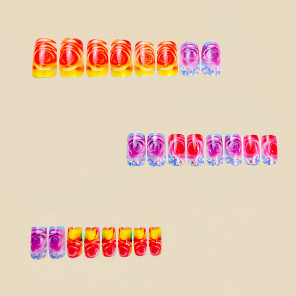 12 Sizes-24 Pcs Press On Nails Y617