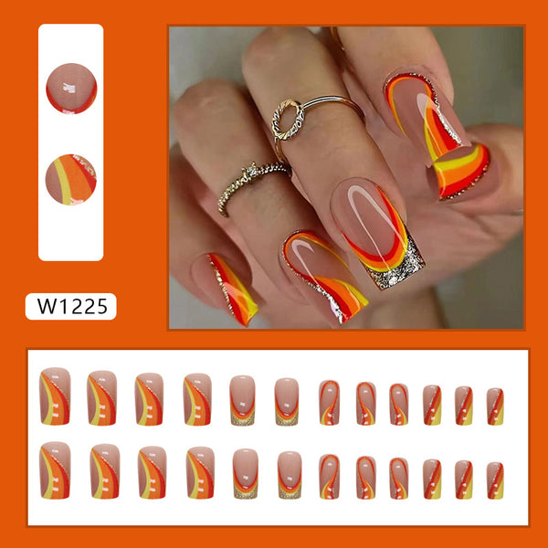 12 Sizes-24 Pcs Press On Nails W1225