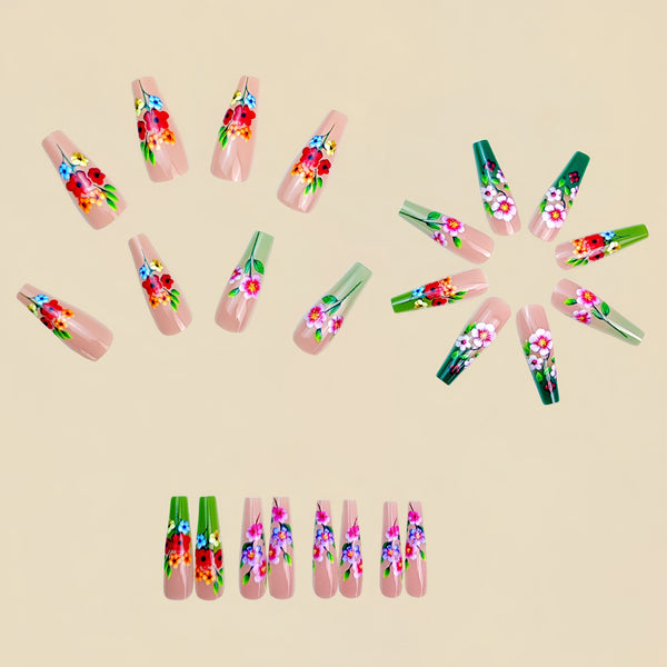 12 Sizes-24 Pcs Press On Nails Y895