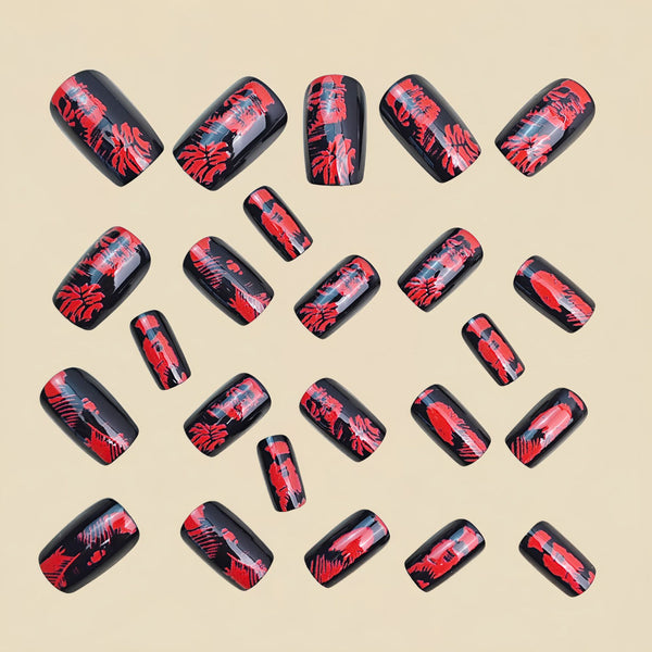 12 Sizes-24 Pcs Press On Nails Y1987