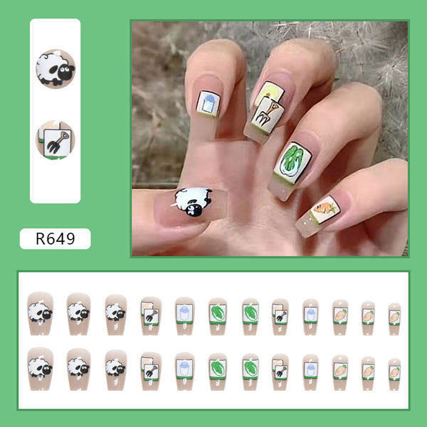 12 Sizes-24 Pcs Press On Nails R642