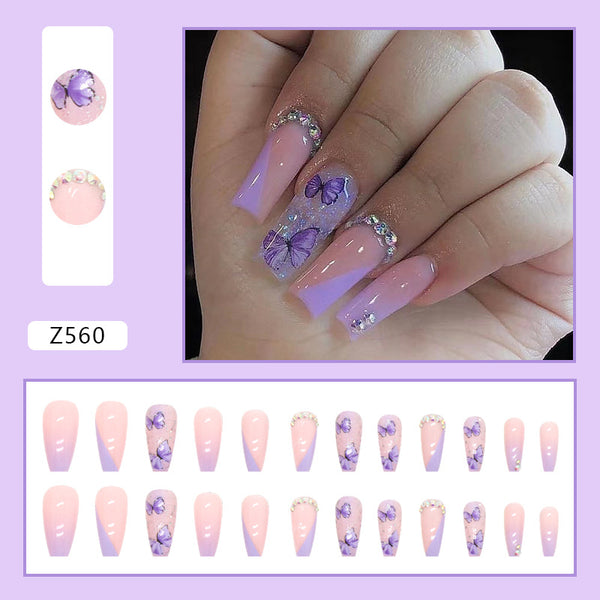 12 Sizes-24 Pcs Press On Nails Z560