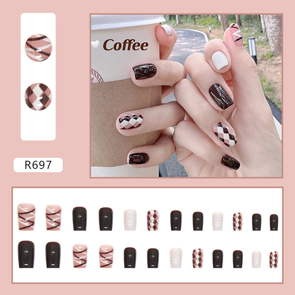 12 Sizes-24 Pcs Press On Nails R697