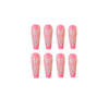 French Long Matte Pink Square Press on Nails