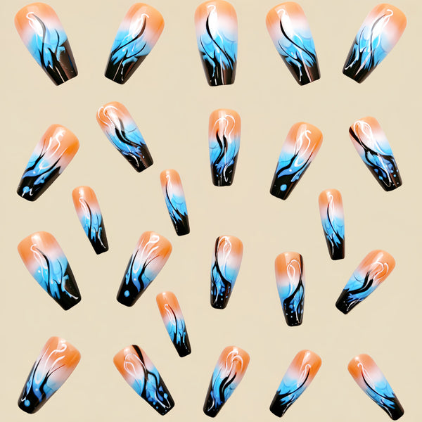 12 Sizes-24 Pcs Press On Nails Y524