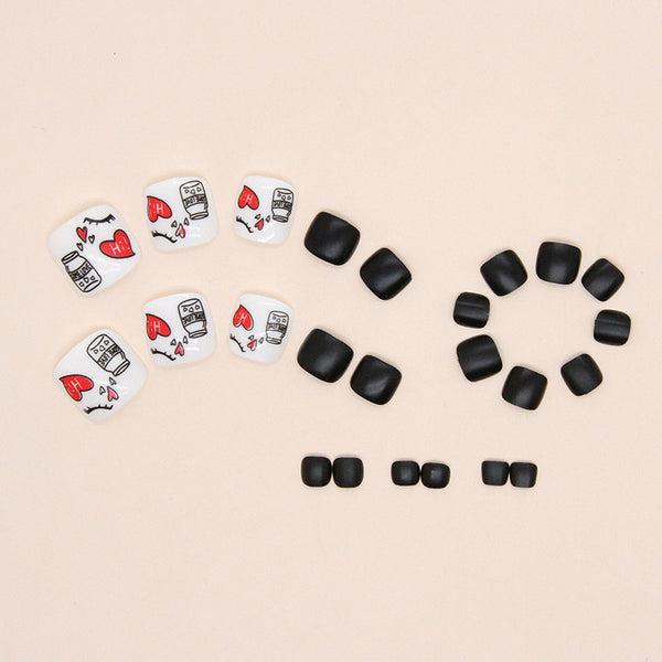 12 Sizes-24 Pcs Press On Nails F105