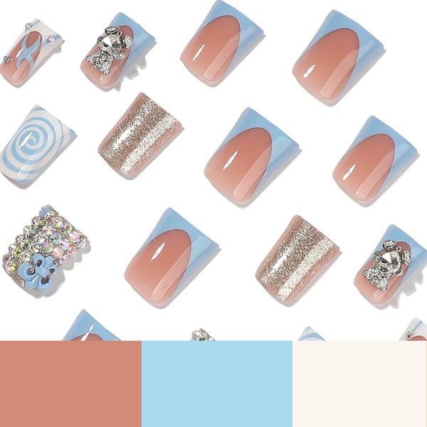 12 Sizes-24 Pcs Press On Nails JP4432