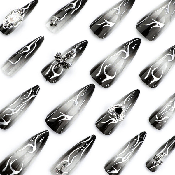 12 Sizes-24 Pcs Press On Nails JP3469