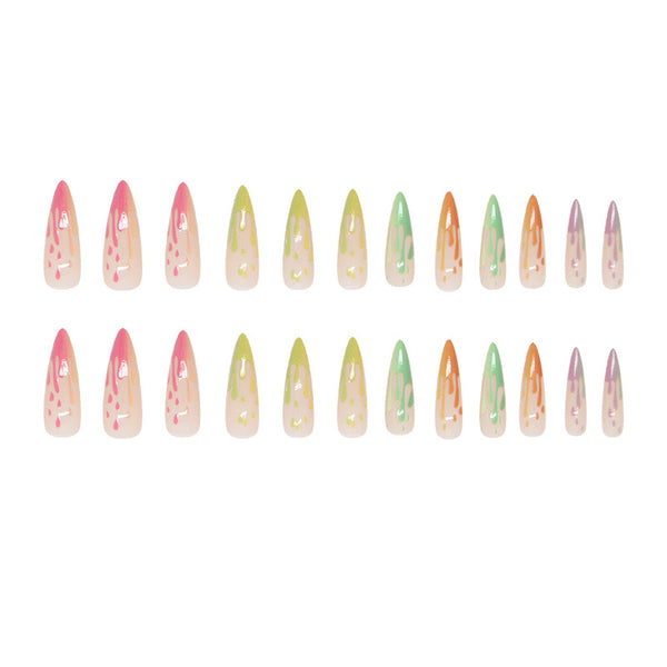 12 Sizes-24 Pcs Press On Nails W1955