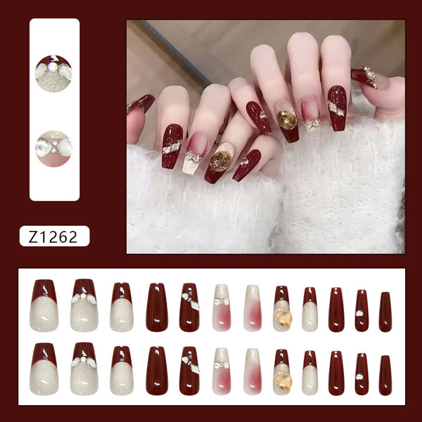 12 Sizes-24 Pcs Press On Nails Z1262