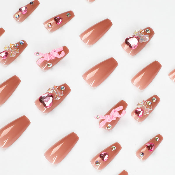 12 Sizes-24 Pcs Press On Nails JP1302